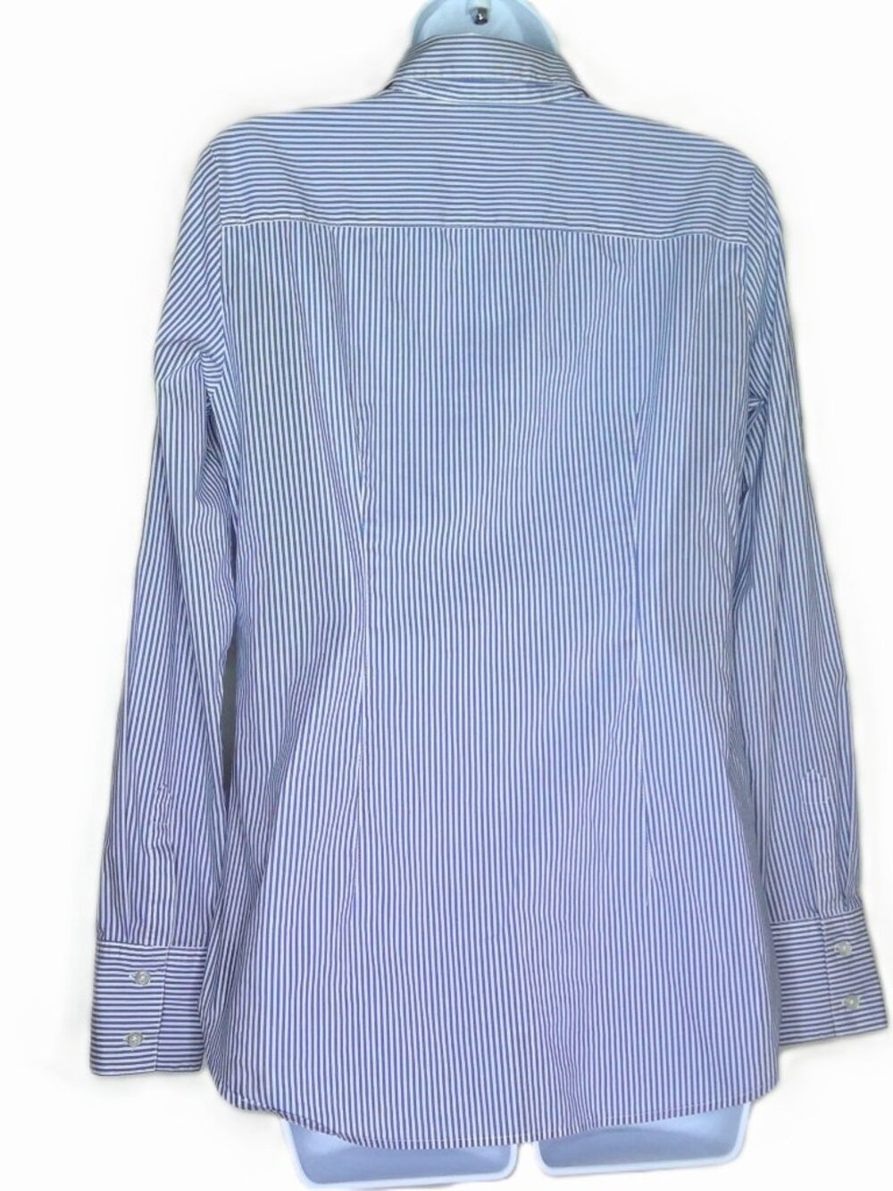 Ann Taylor French Blue & White Striped Blouse Lightweight Coastal Flowy Summer 6 - Picture 3 of 8